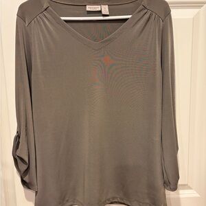 Chico’s Gray V-Neck Women's Top, size 1